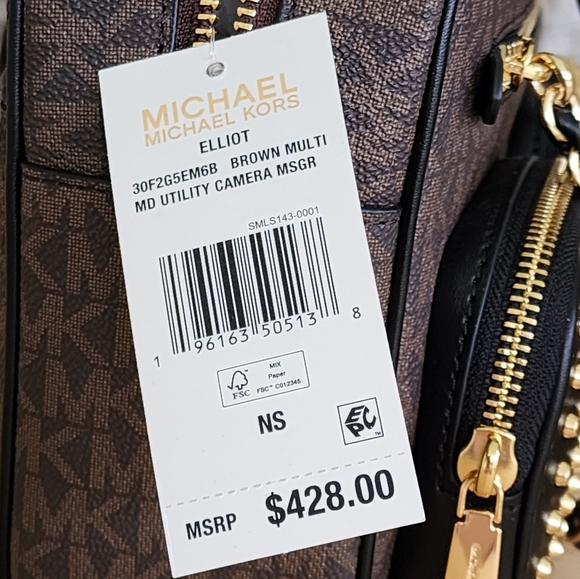Michael Kors Elliot MD Logo Crossbody Brown - Picture 5 of 6